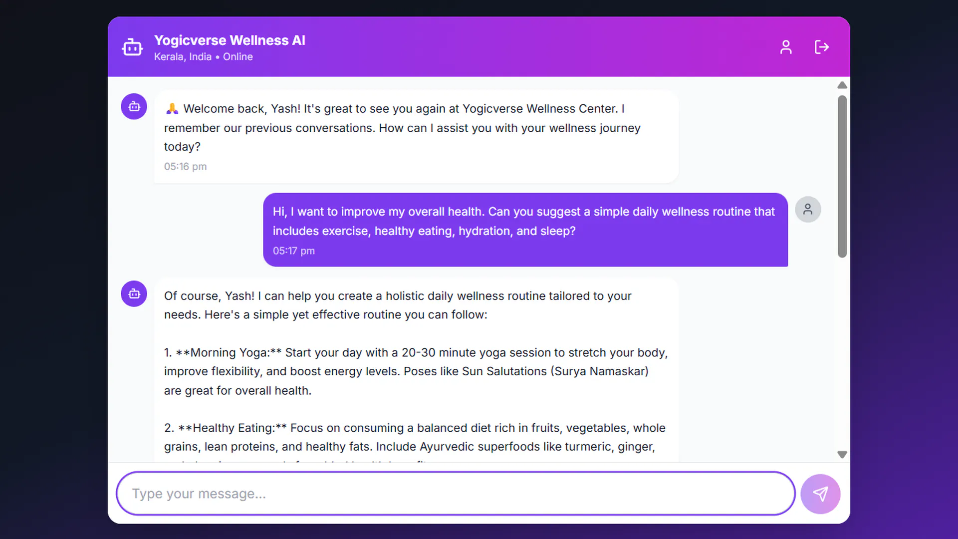 Wellness Chatbot gallery image