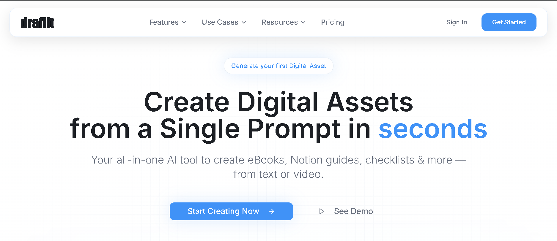 Draflit - Main screenshot showing features and interface