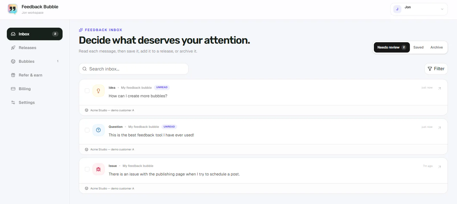 Feedback Bubble gallery image