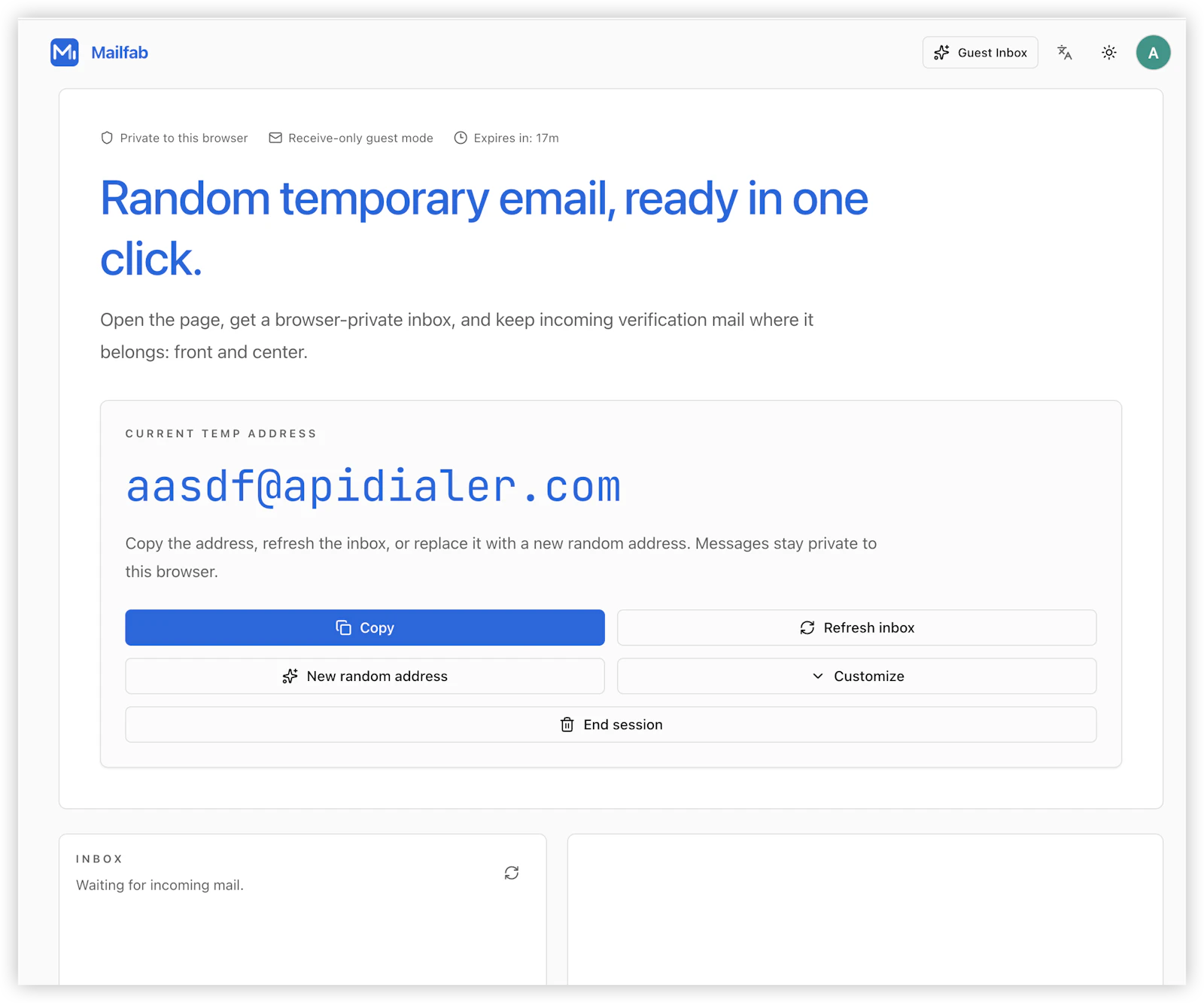 mailfab screenshot 2