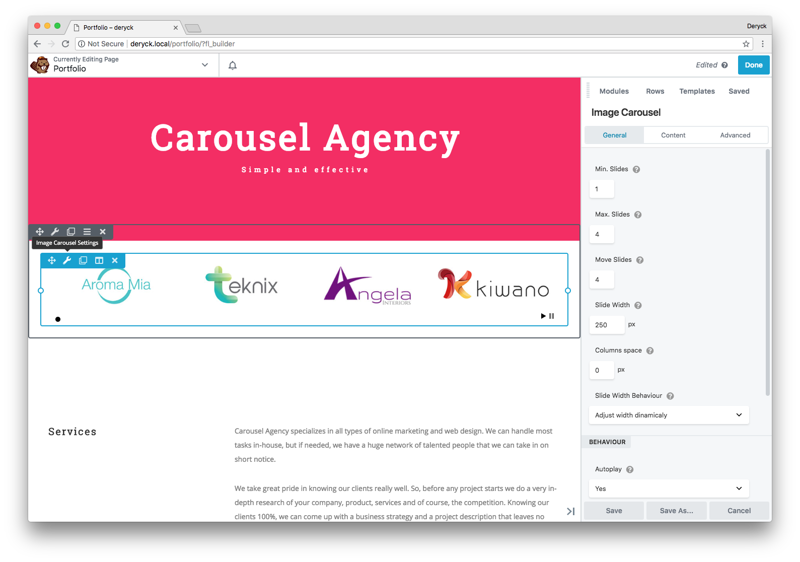 Image Carousel Addon for Beaver Builder gallery image