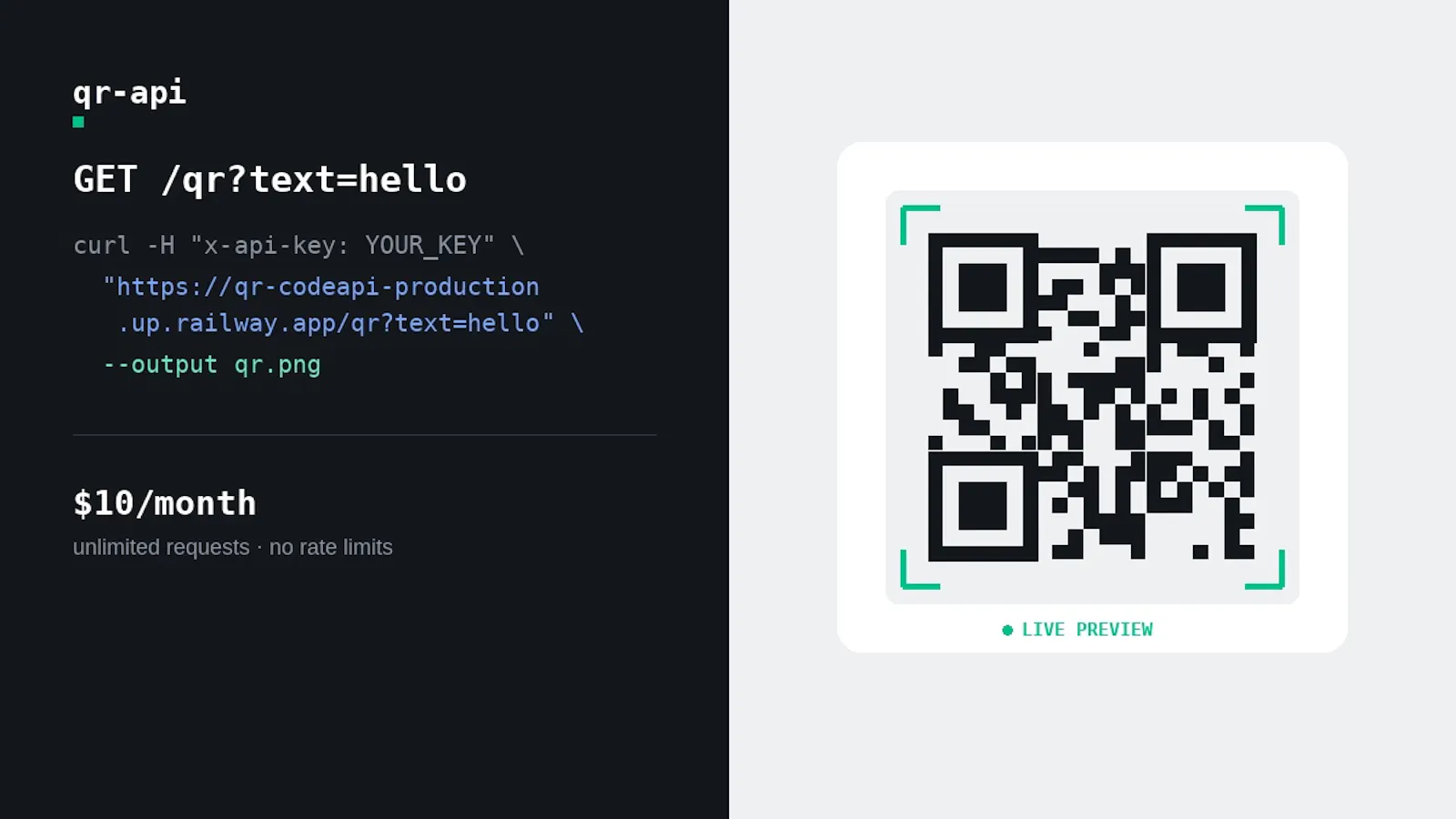 QR - API screenshot 1