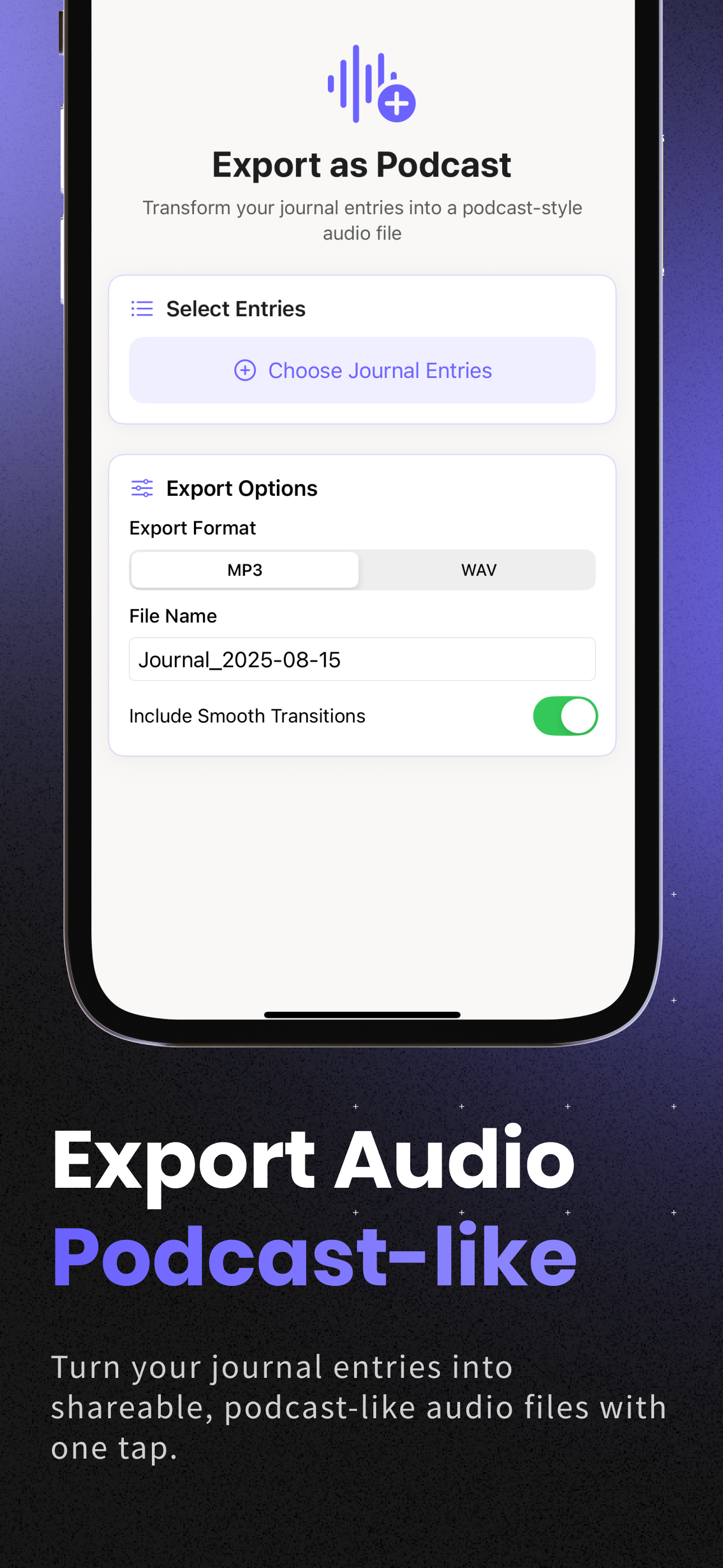 Mindcast-วารสารการพูดคุยด้วยตนเอง - OICE Journaling With Mood Insights & การติดตามการเติบโต media 2
