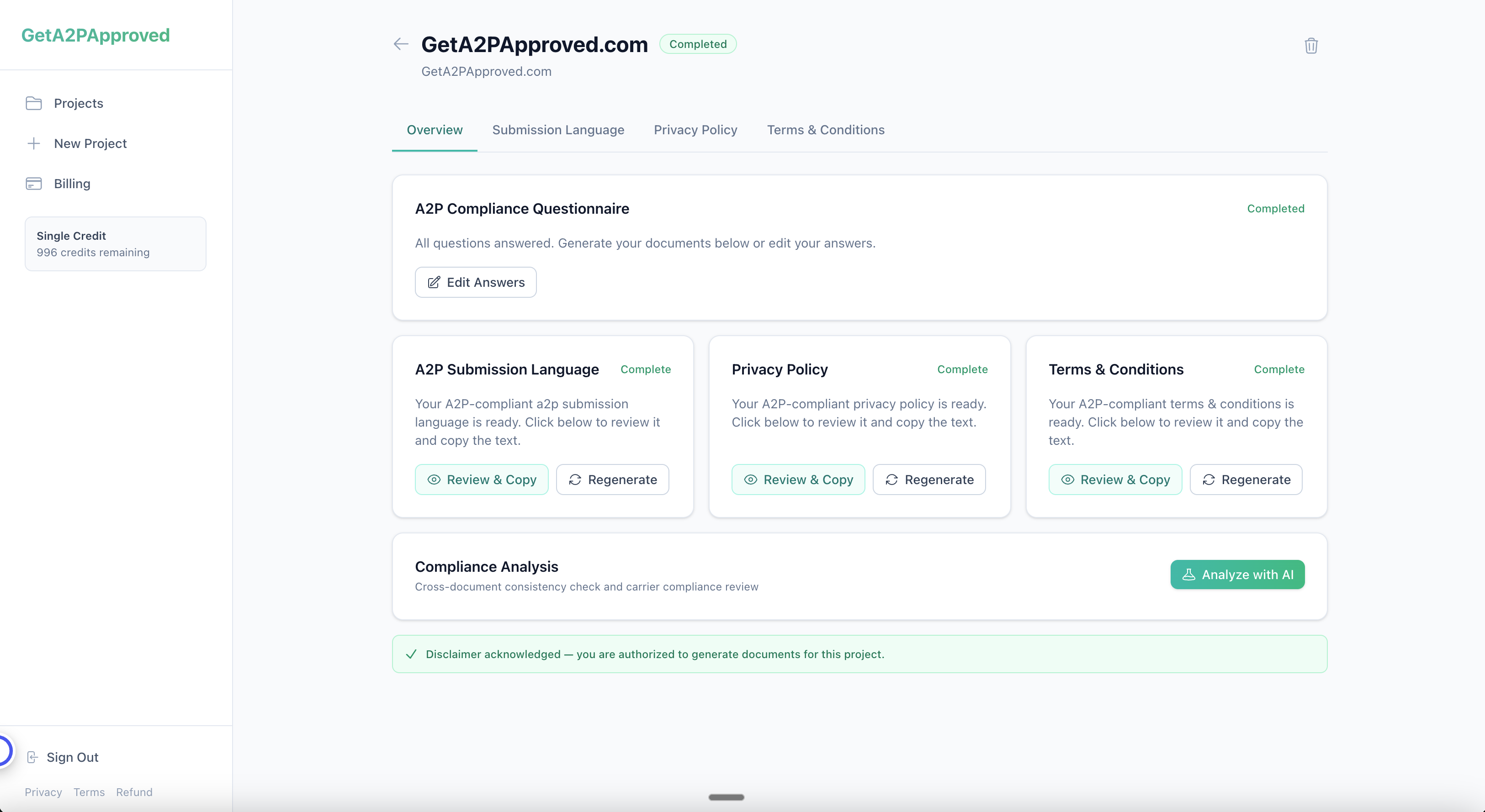 GetA2PApproved - Screenshot 3 showing product features and functionality