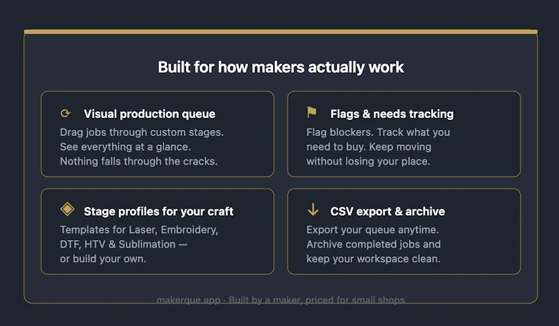 MakerQue screenshot 2