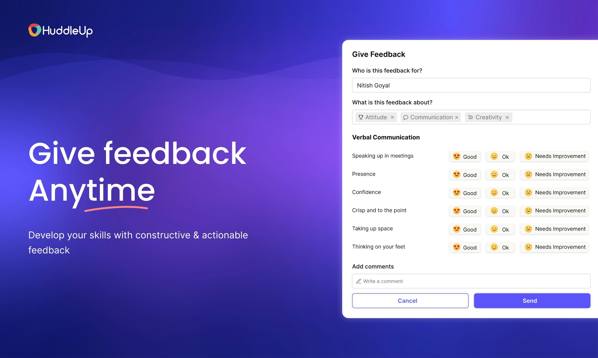Huddleup - ИМ-управляемые проверки импульсов, слава и многое другое, прямо в Slack медиа 5