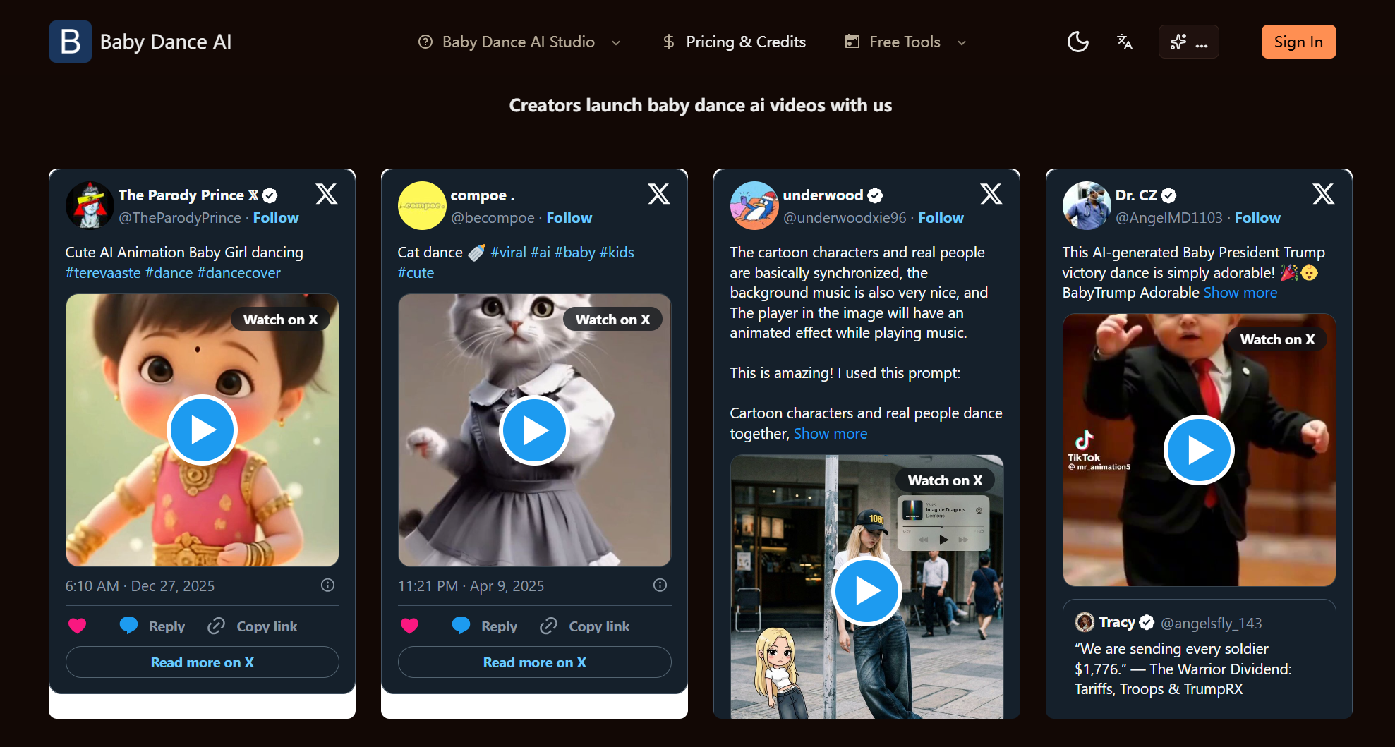 Baby Dance AI - Screenshot 2 showing product features and functionality