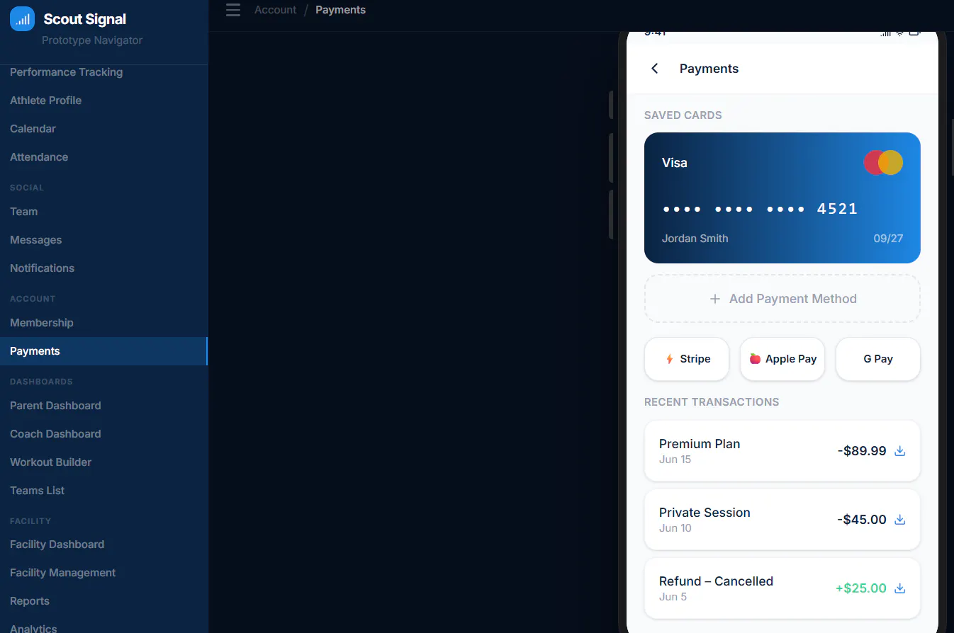 GYM AND FITNESS MOBILE PROTOTYPE gallery image