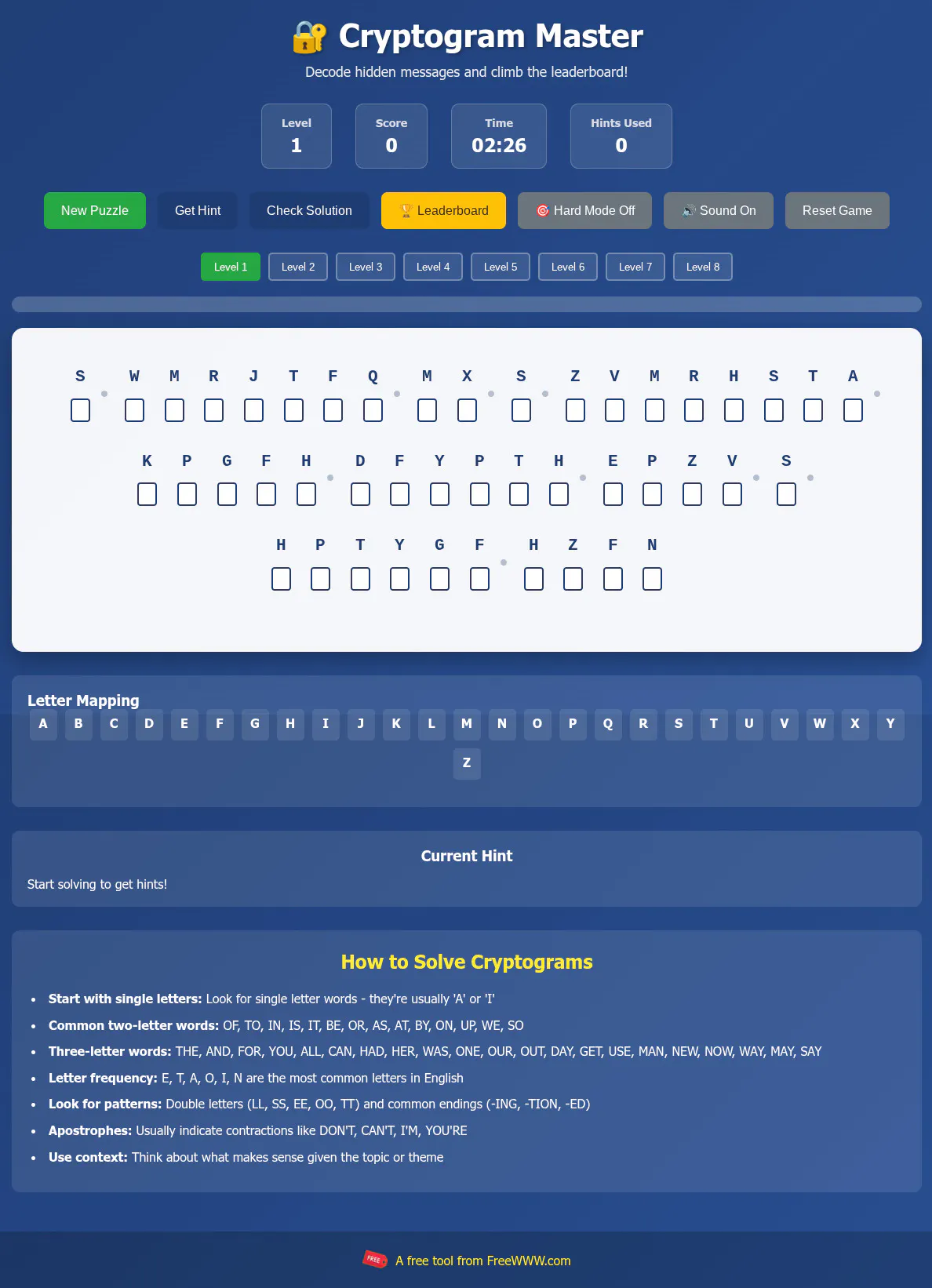 Cryptogram Game - FreeWWW gallery image