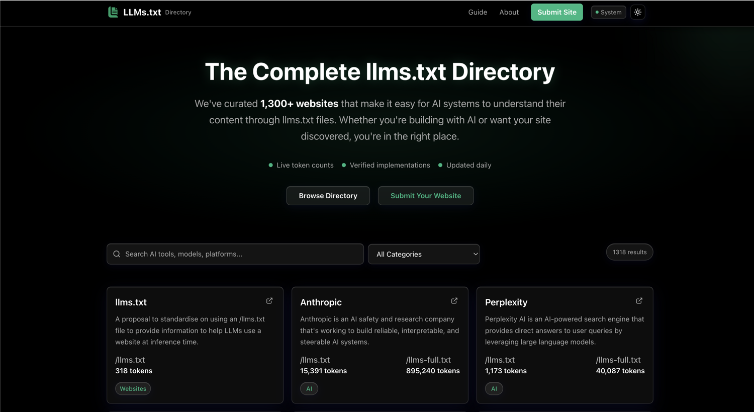 Mídia 1 de llmtxt.app - Onde ai encontra a web
