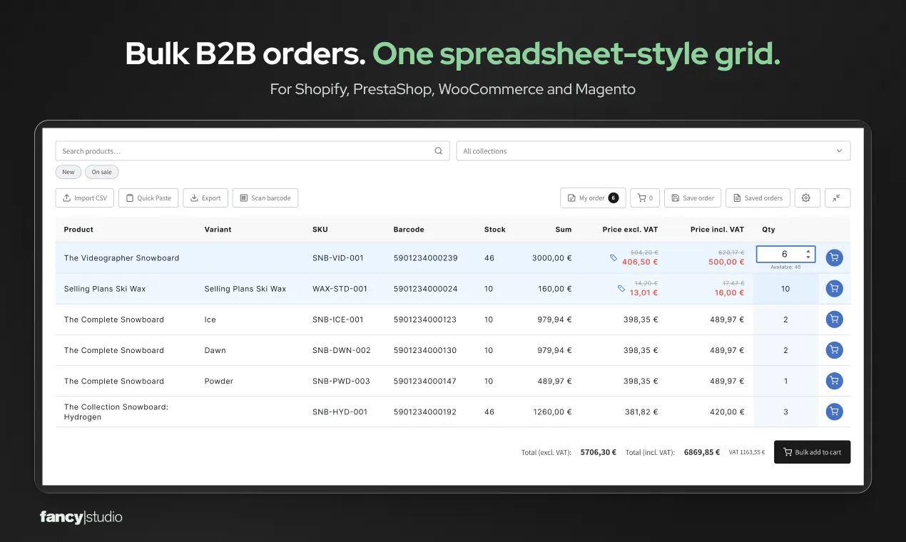 Quick Order B2B Grid gallery image