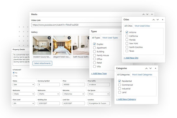 وسائط واقعية - المكون الإضافي للعقار WordPress لإدارة قوائم العقارات 4