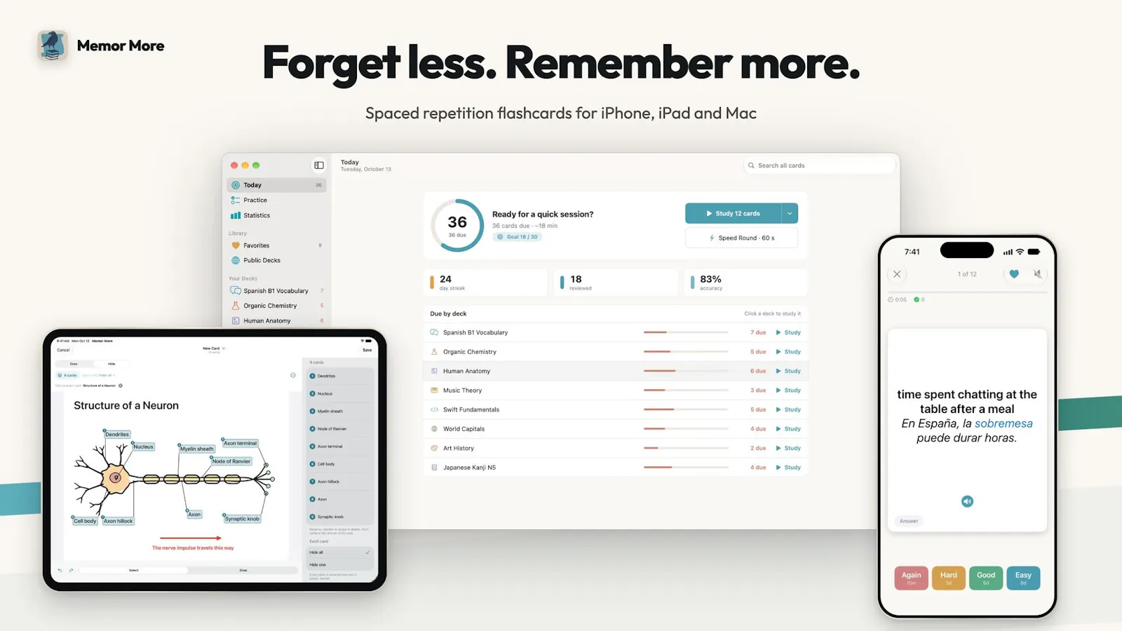 Memor More: Enhanced flashcards screenshot 2