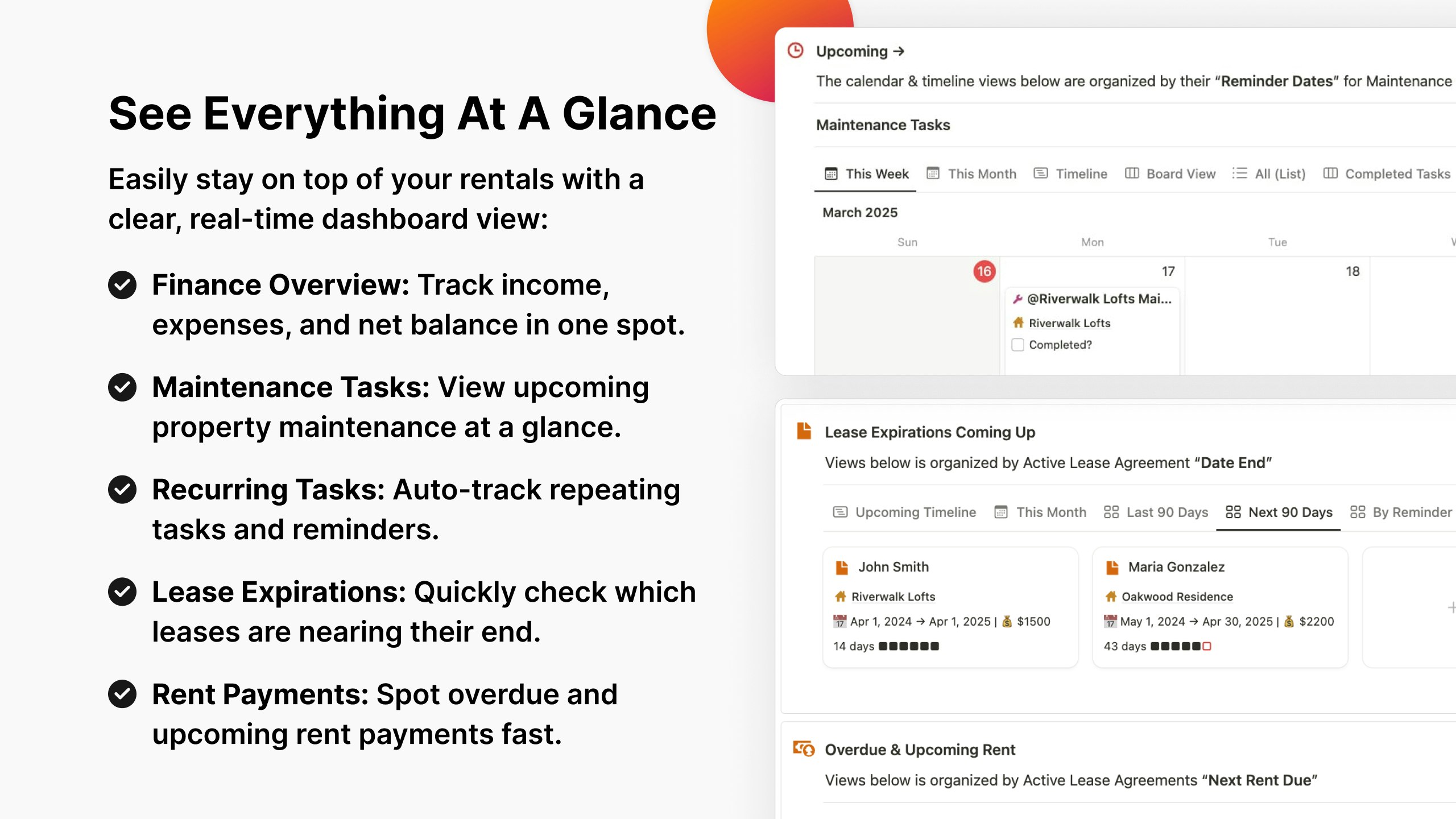 Dashboard Pro di proprietà della proprietà in affitto - Il modello di gestione della proprietà in affitto all-in-one media 5