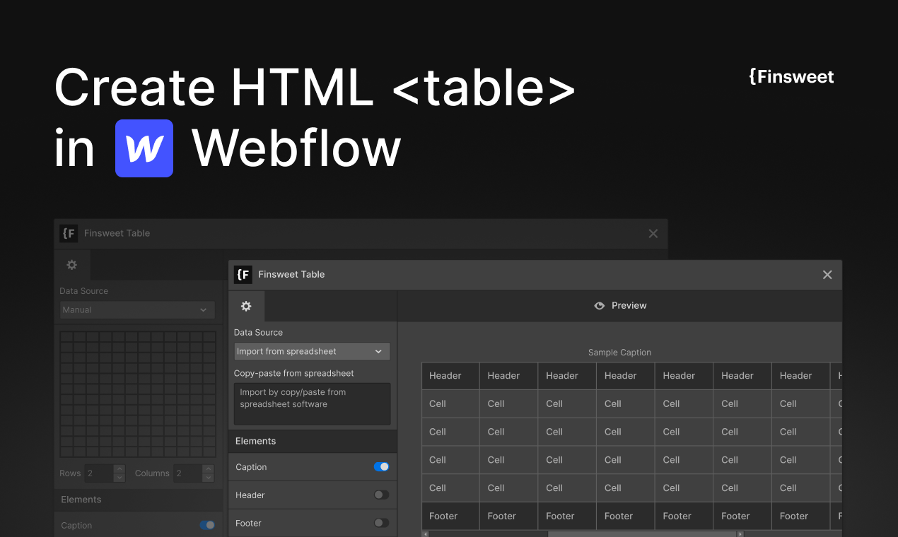 Table de finition pour webflow media 3