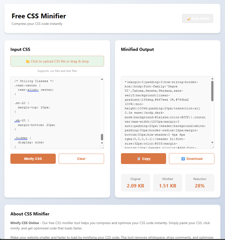 Free CSS Minifier gallery image