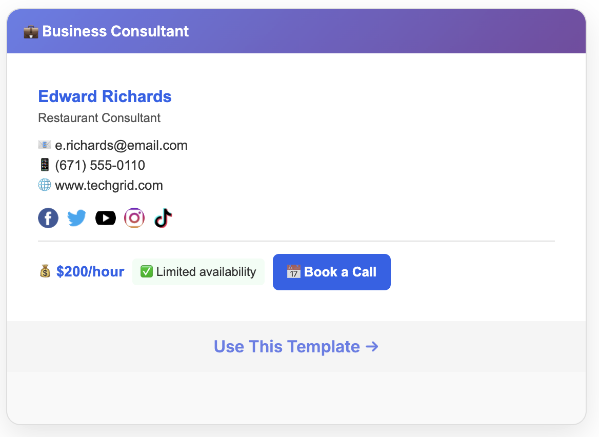 FreelancerSignature - Screenshot 3 showing product features and functionality