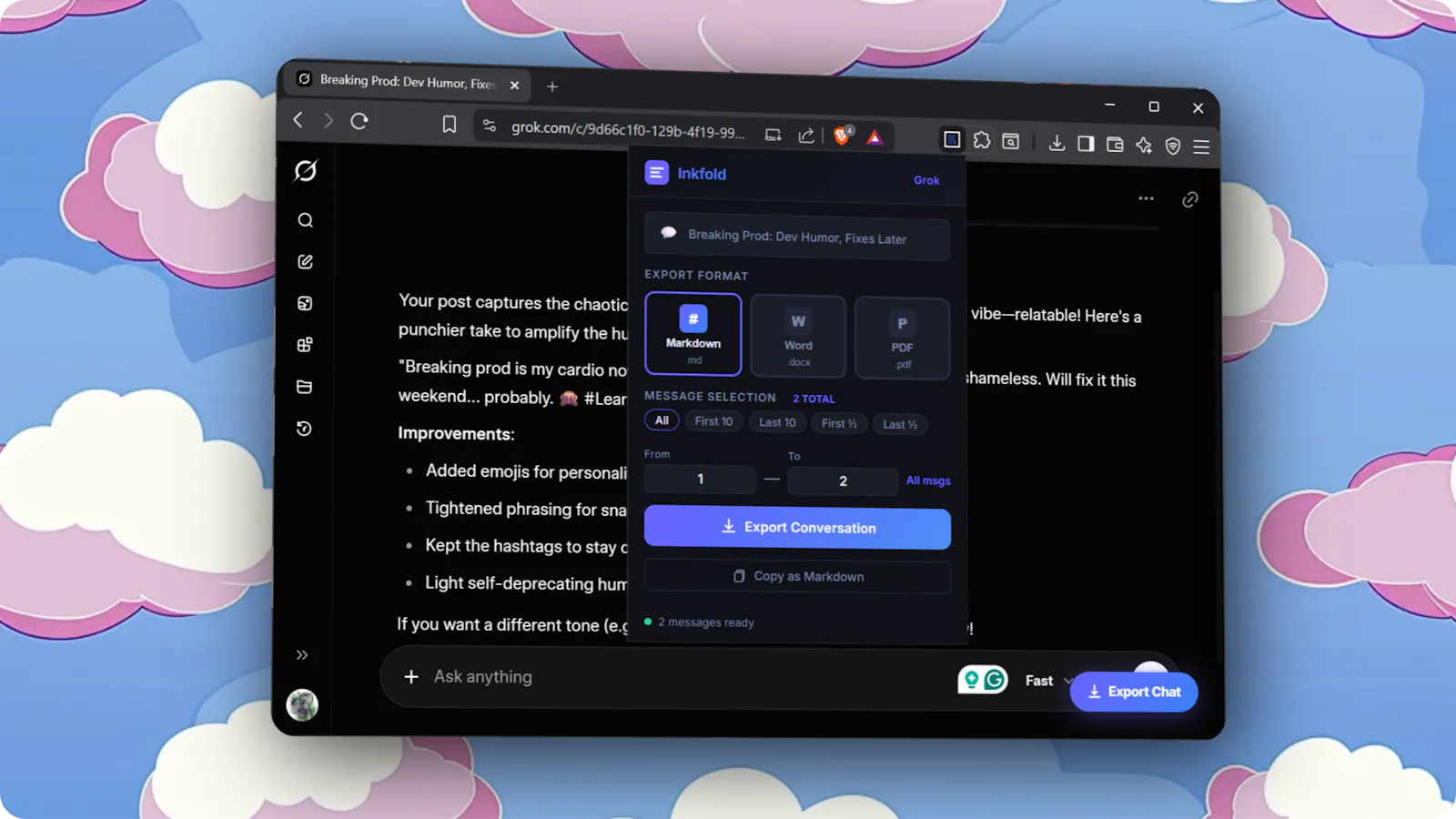 Inkfold - AI Chat Exporter screenshot 3