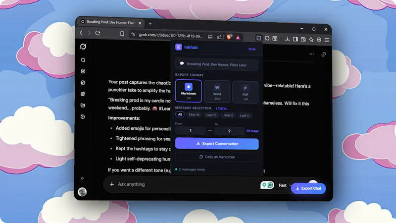 Inkfold - AI Chat Exporter screenshot 3