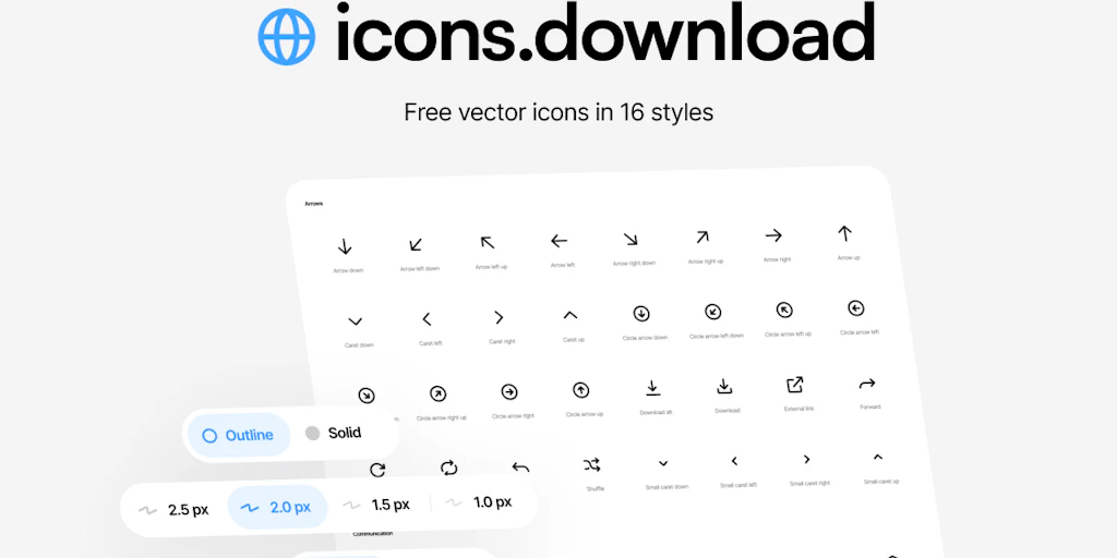 Free Icons: Open-source vector icons in 16 styles | Product Hunt