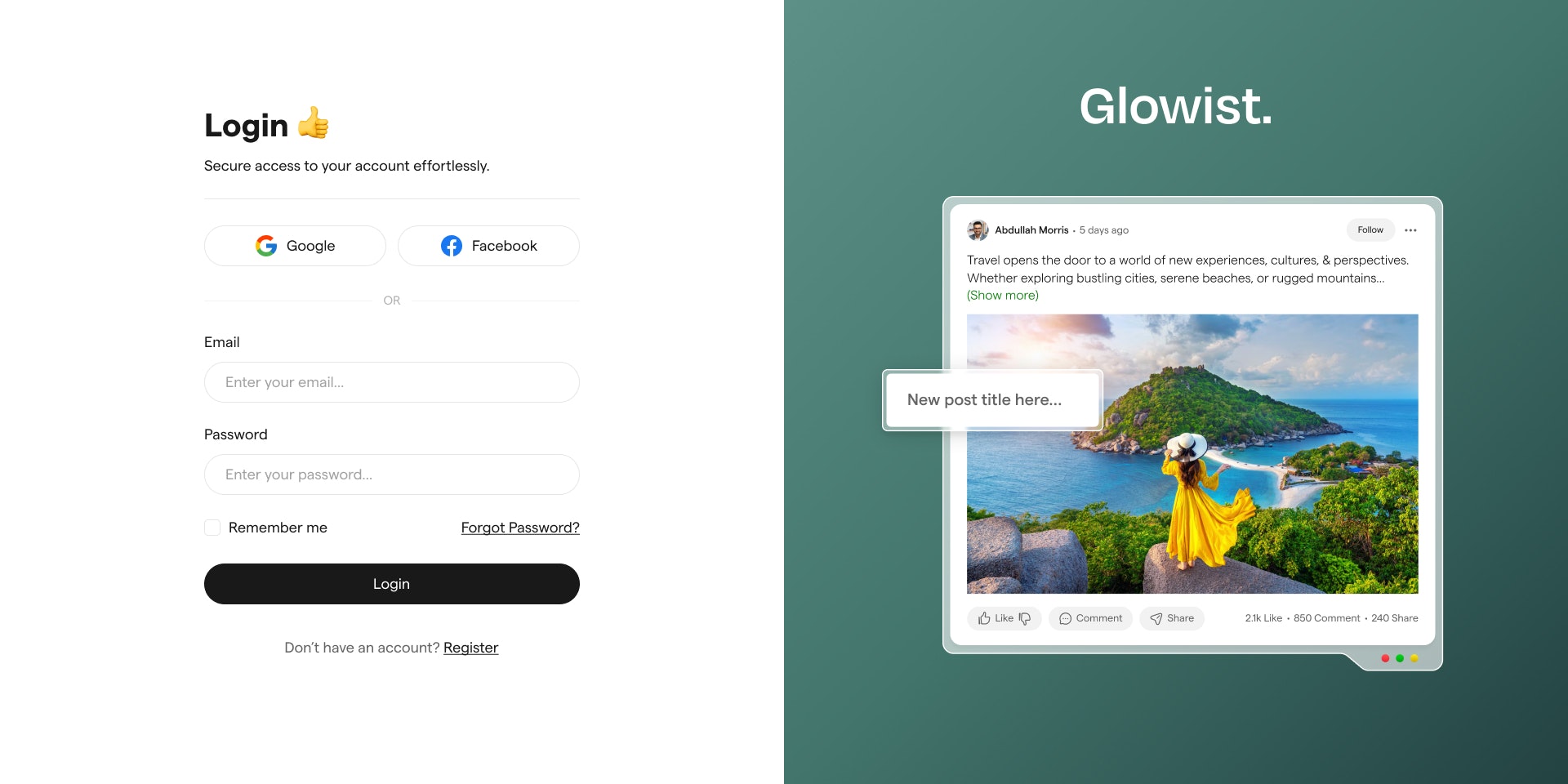Glowist: Blog เว็บไซต์เทมเพลต Next.js media 13