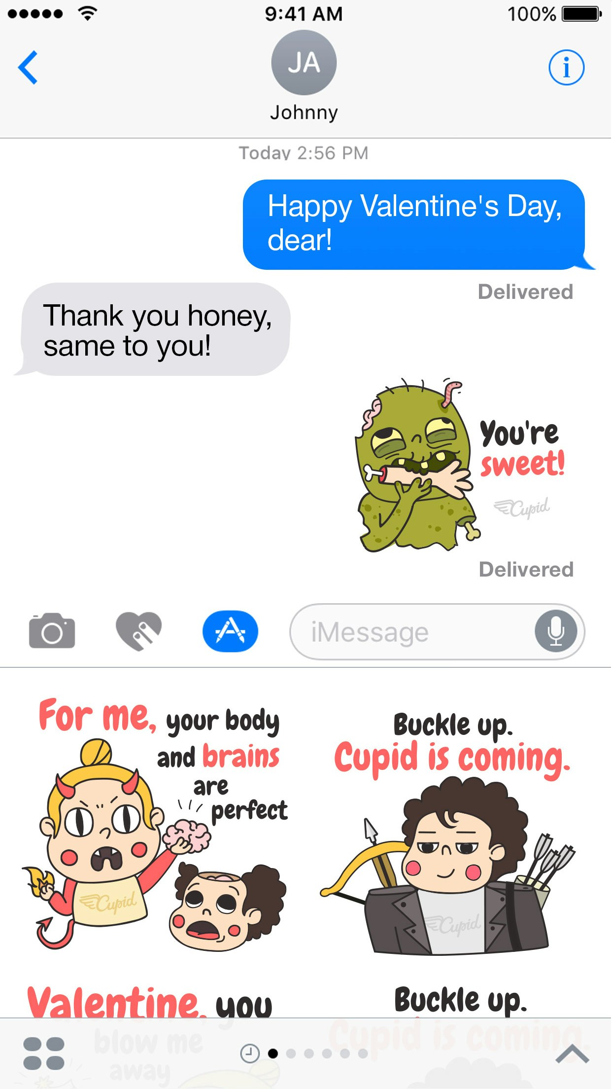 Zombie Valentine's Day iMessage Stickers gallery image