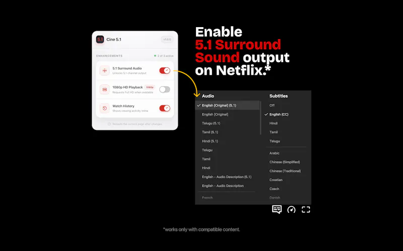 Cine 5.1 : Surround audio screenshot 2