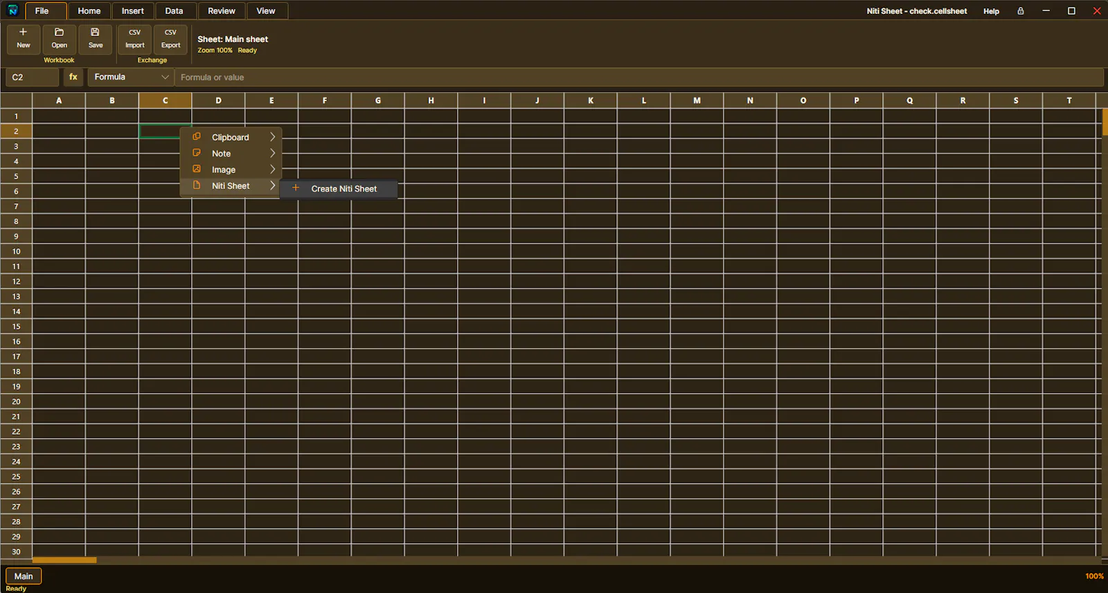 Niti sheet screenshot 2