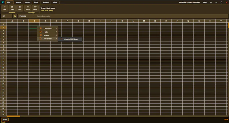 Niti sheet screenshot 2