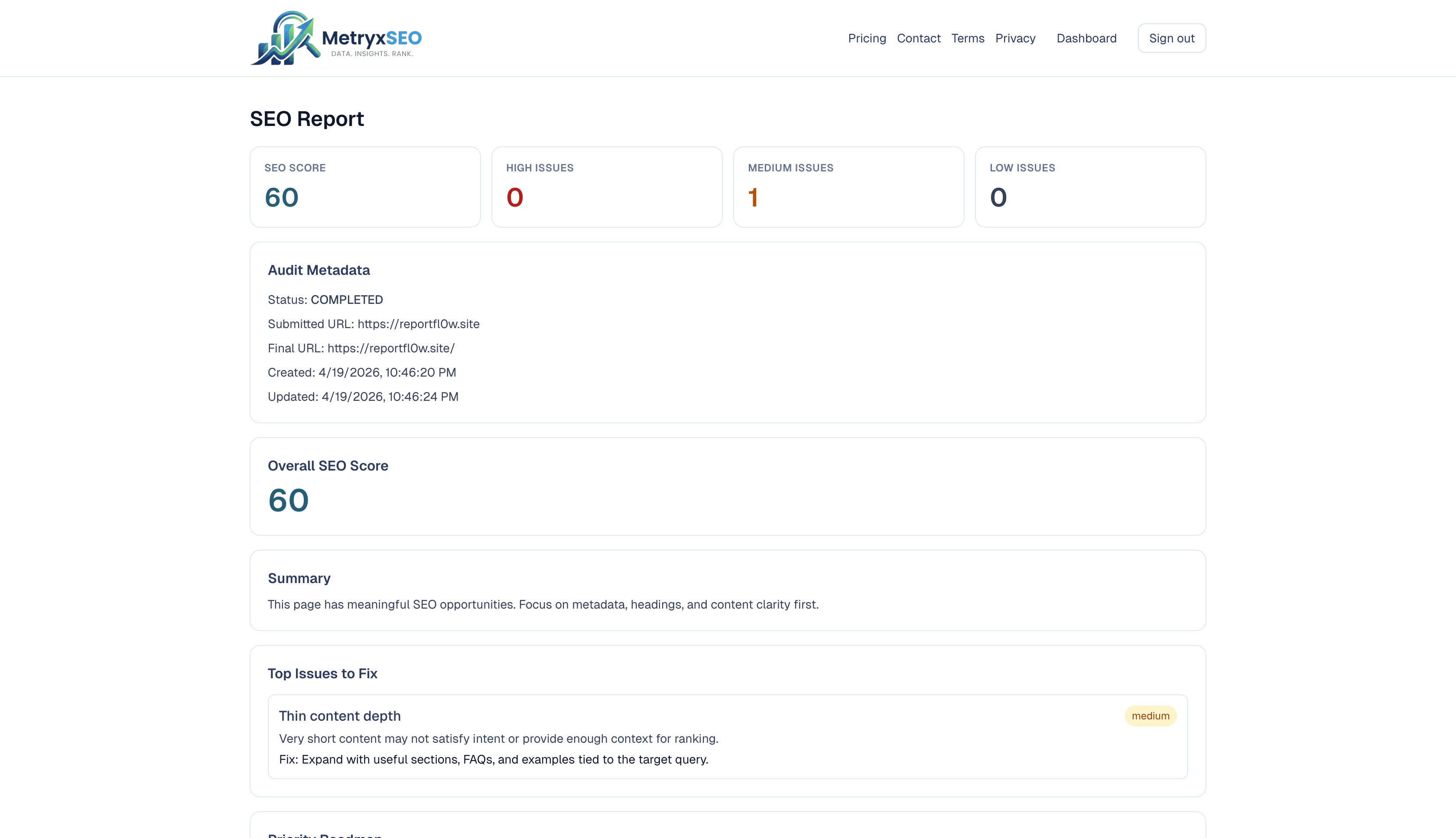 MetryxSEO gallery image