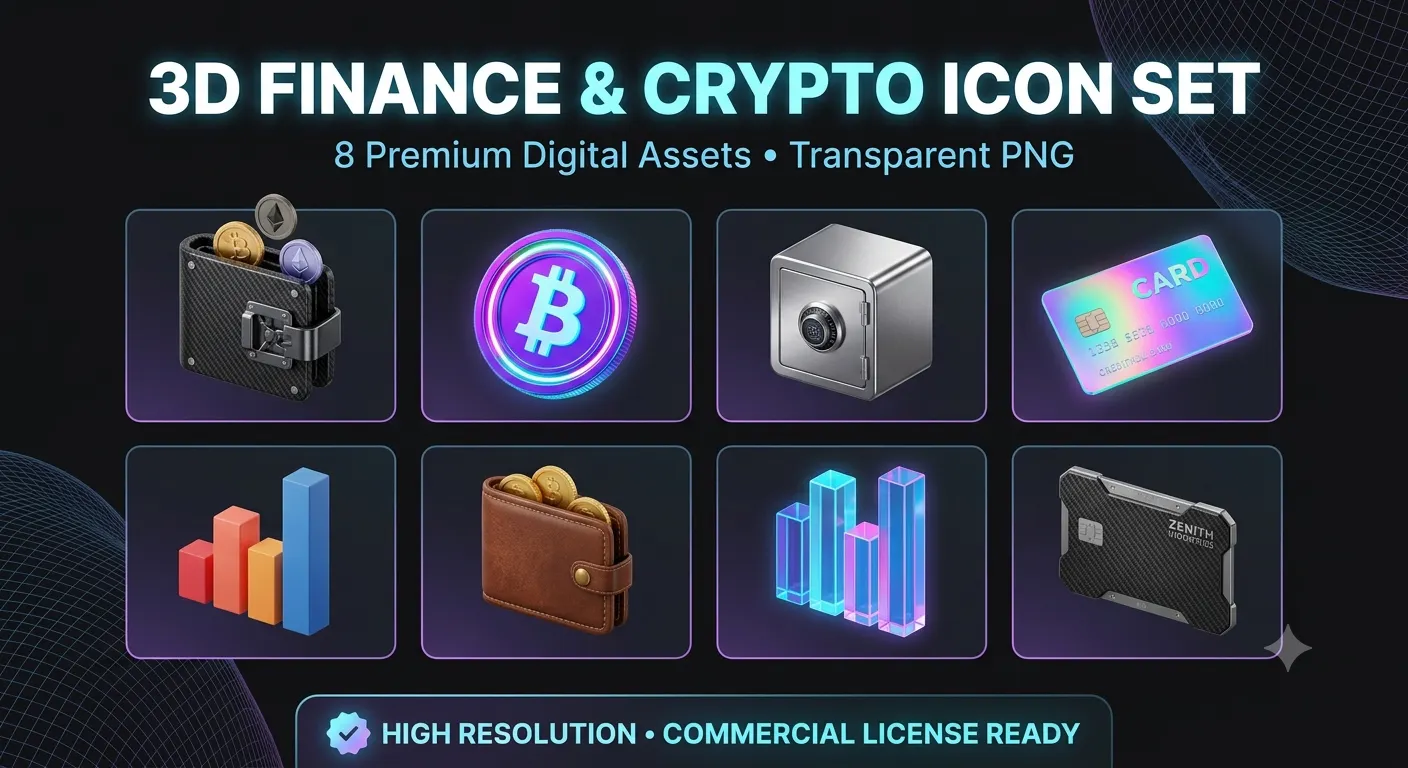 3D Finance & Crypto Icon Set. gallery image