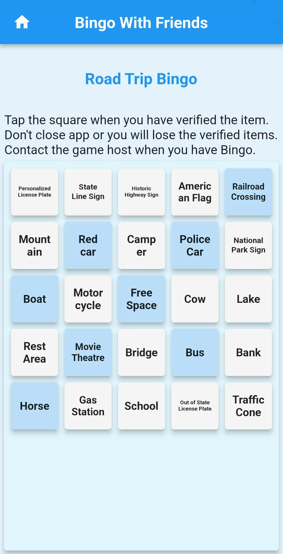 Arkadaşlarla Bingo - Arkadaşlarla oynamak için belirli öğelerle bir tombala oyunu oluşturun medya 2