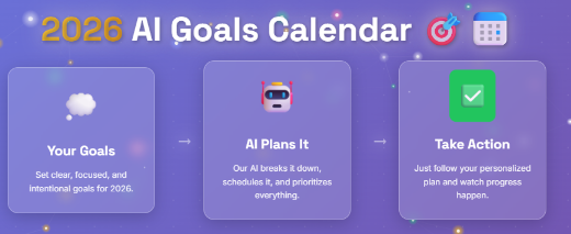 AI Goals Calendar 2026 – StepsToGoal - Screenshot 3 showing product features and functionality