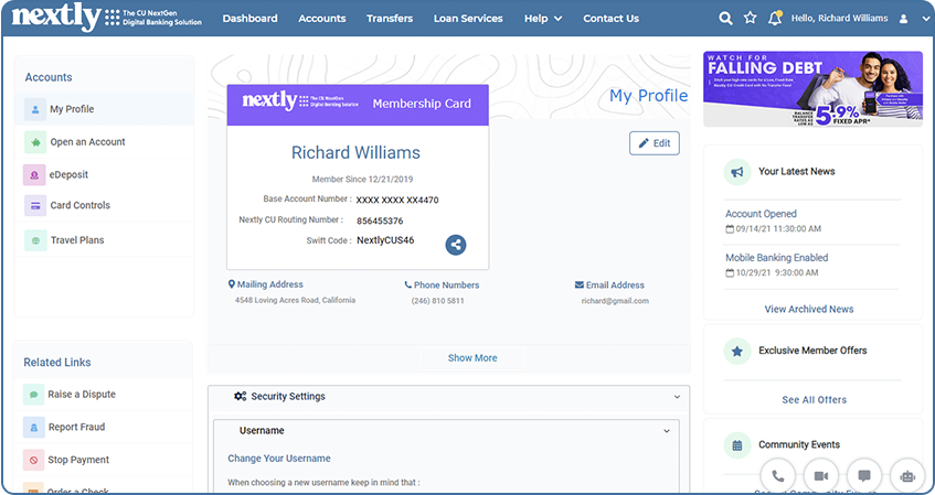 Nextly Digital Banking Solution - Screenshot 3 showing product features and functionality