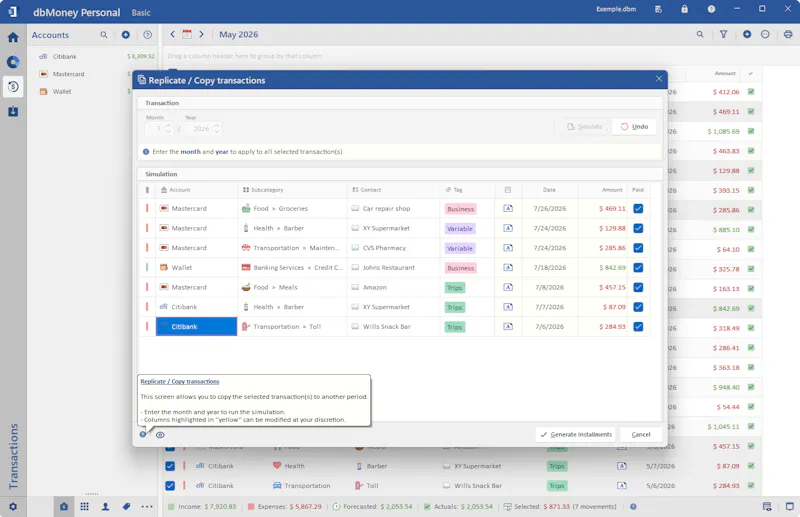 dbMoney Personal screenshot 8