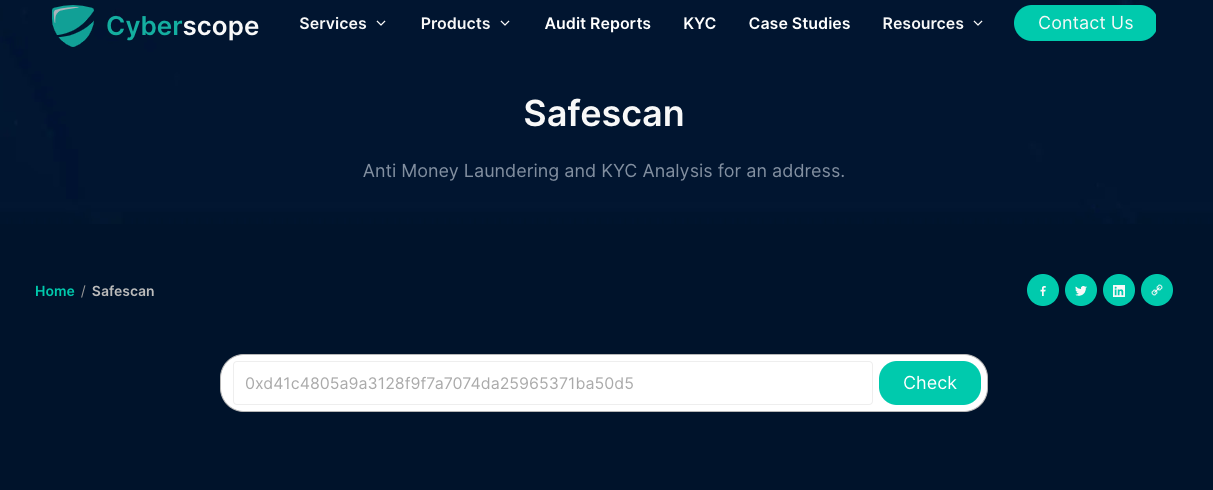 Safescan - 암호화 주소에 대한 자금 세탁 방지 및 KYC 분석 미디어 3