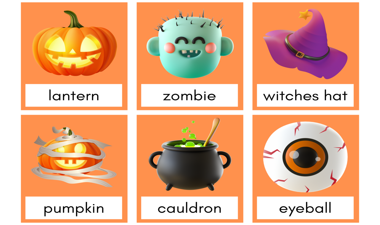 3D Halloween Flash Cards media 3