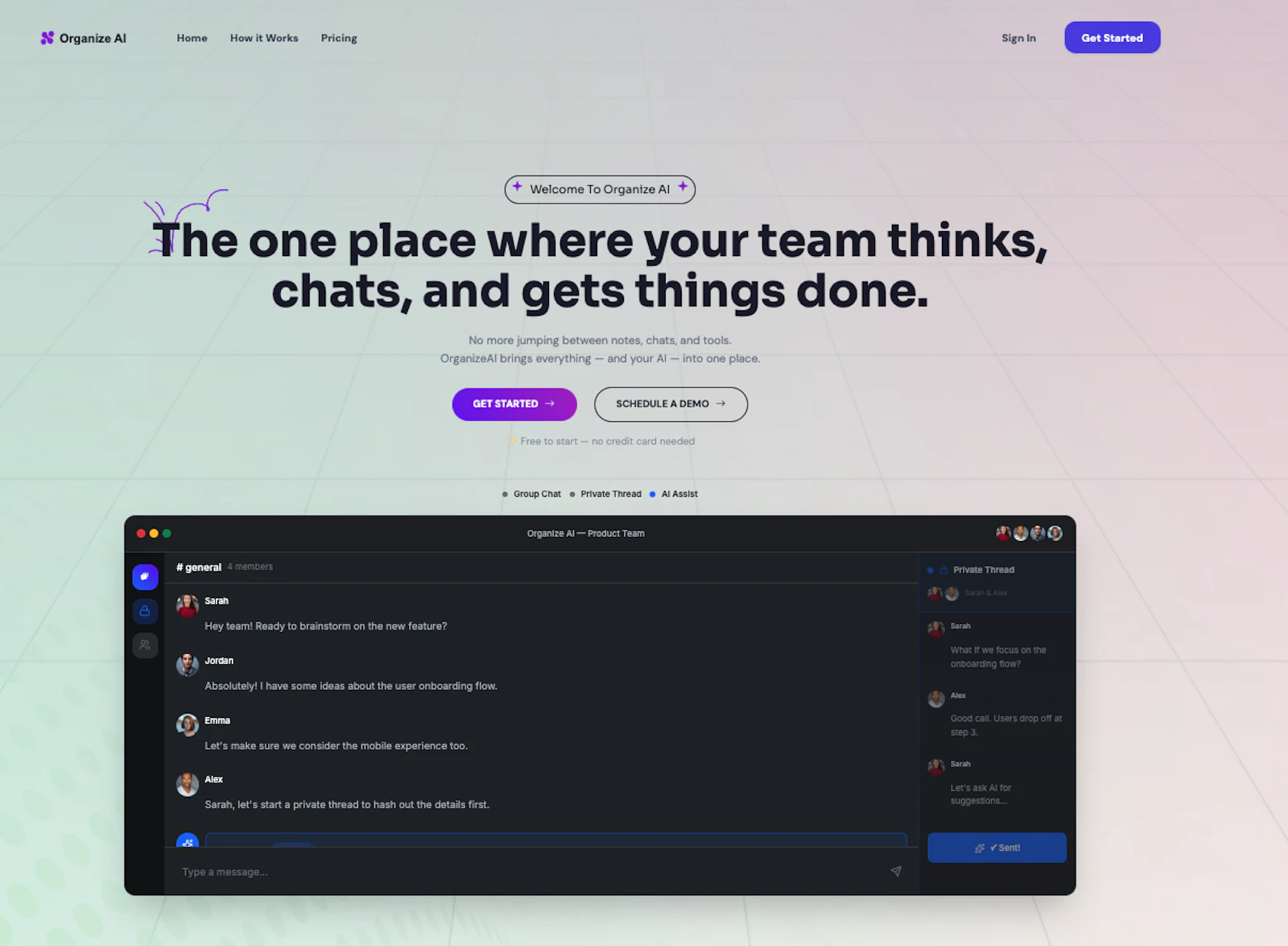 Organize AI screenshot 2
