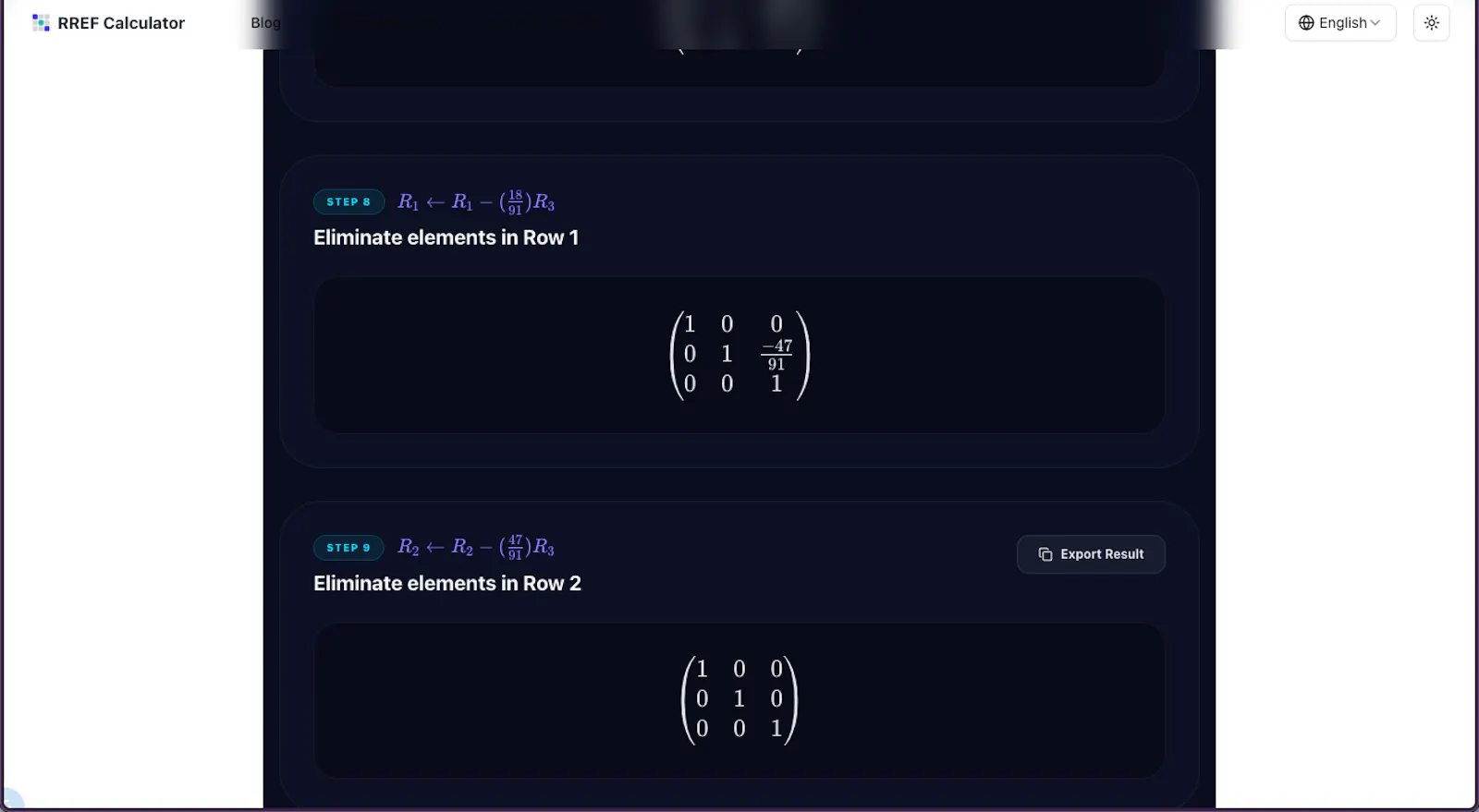 RREF Calculator screenshot 4