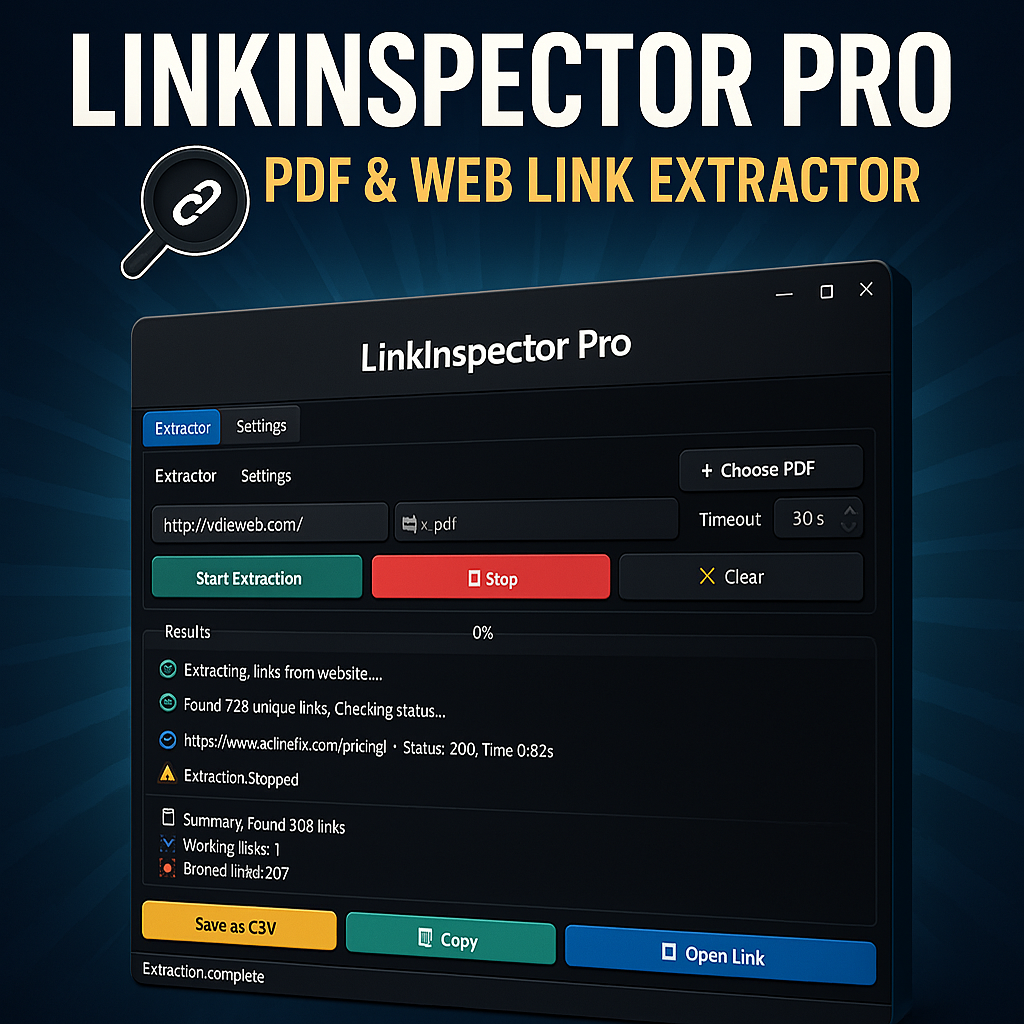 Média LinkInspector. - Extraire les liens des PDF et des sites Web - à la recherche de commentaires! 1