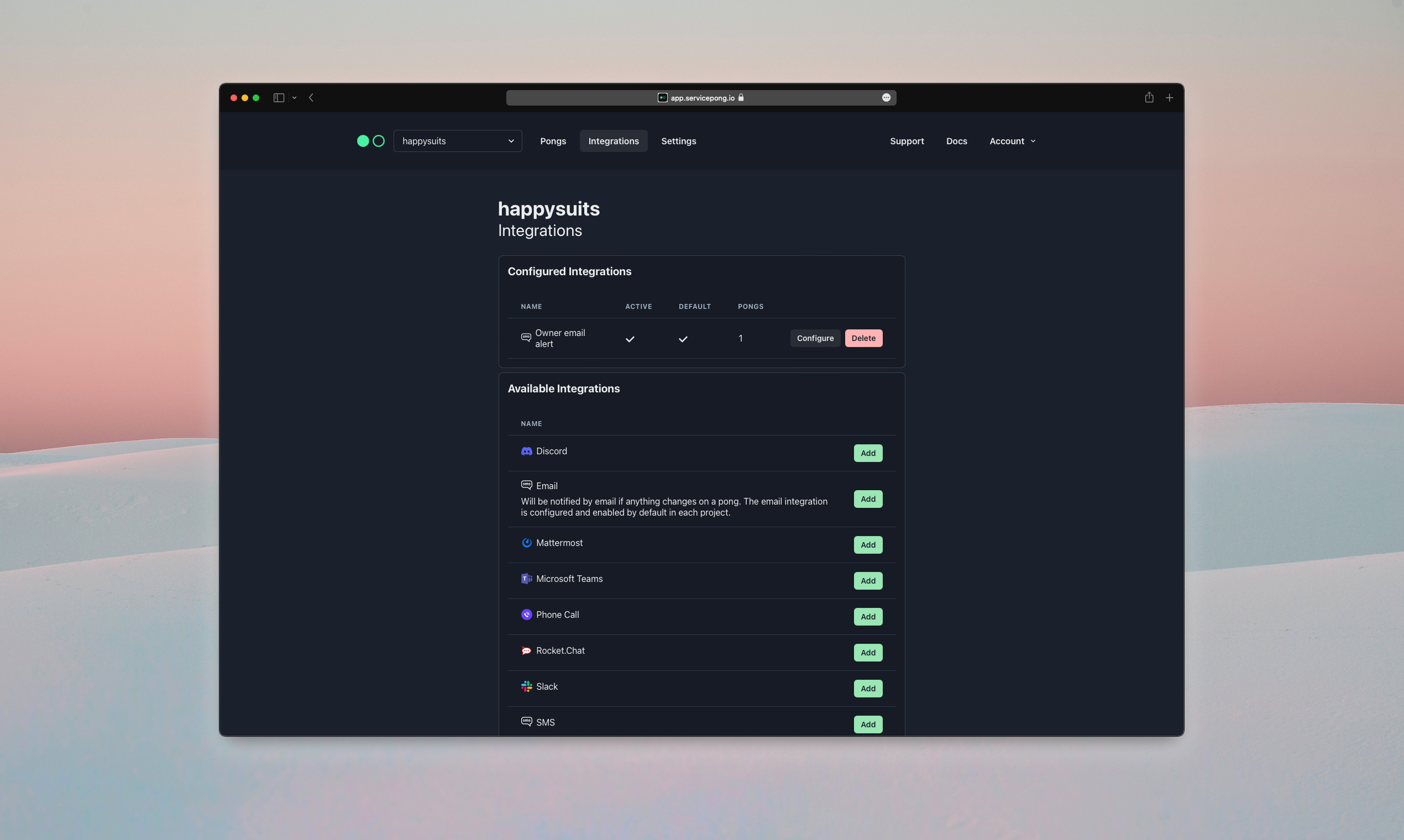 servicepong - Simple Monitoring for everyone. media 3