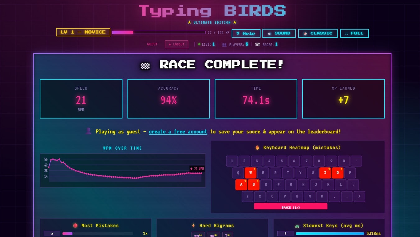 TypingBIRDS gallery image