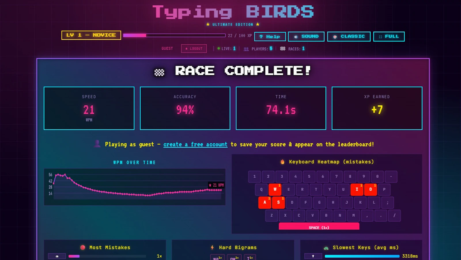 TypingBIRDS screenshot 3