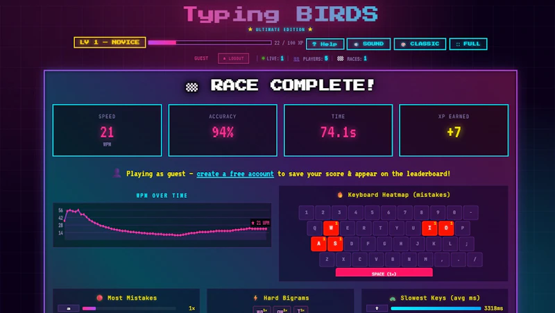 TypingBIRDS screenshot 3