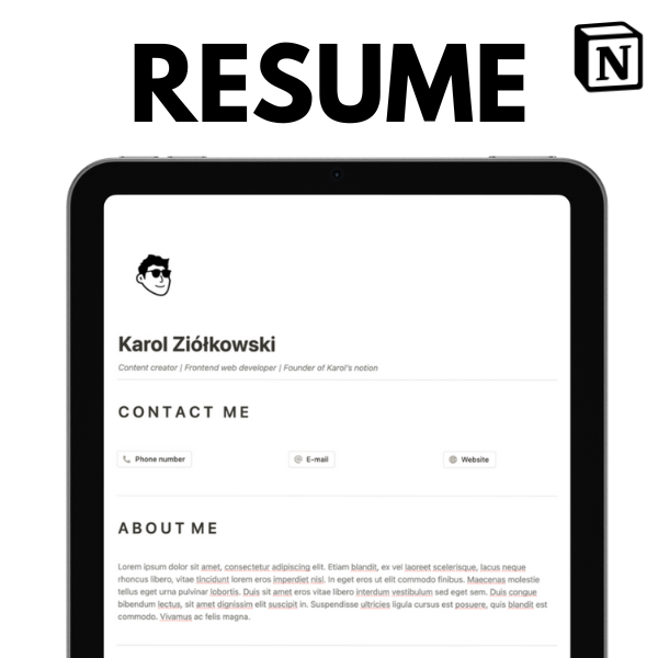 Notion Resume Template