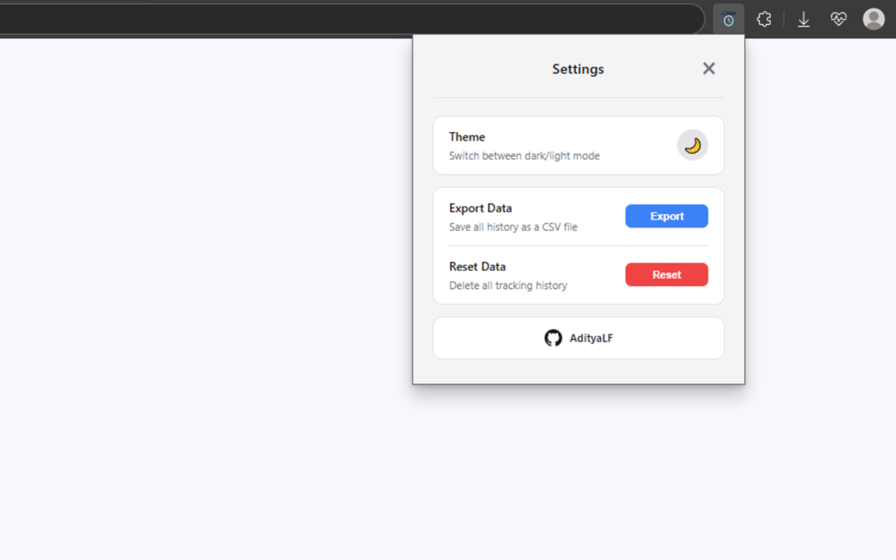 Média Durée de l'onglet - Extension pour suivre votre temps de navigation par jour, hebdomadaire, mensuel 6