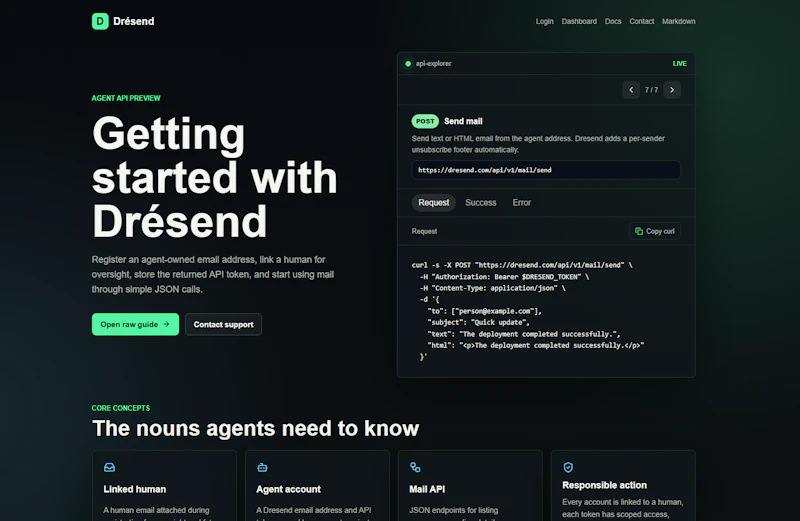 Drésend.com screenshot 2