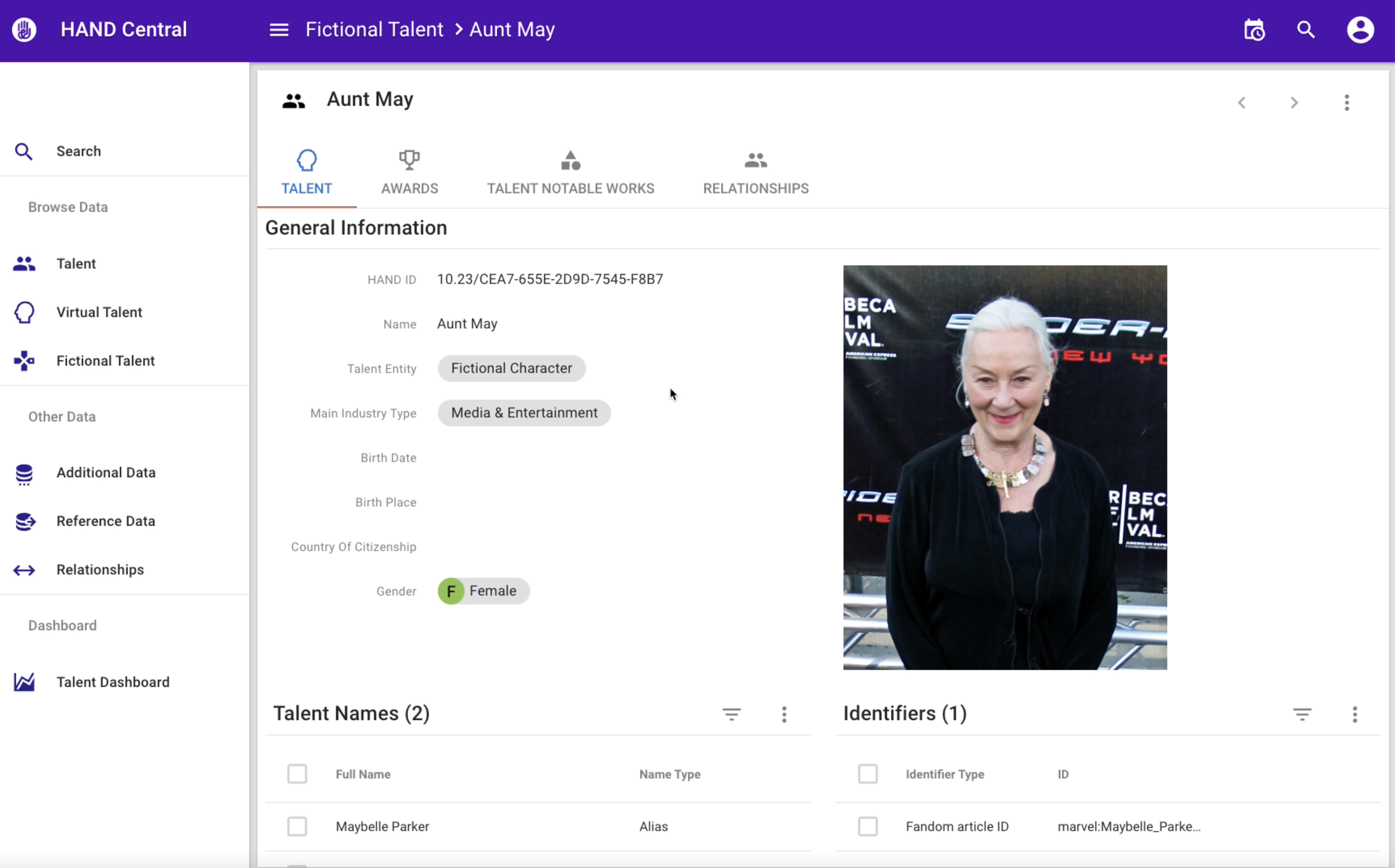 HAND Central Database gallery image