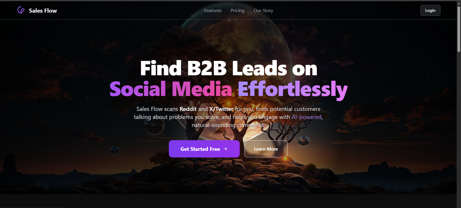Sales Flow - Main screenshot showing features and interface