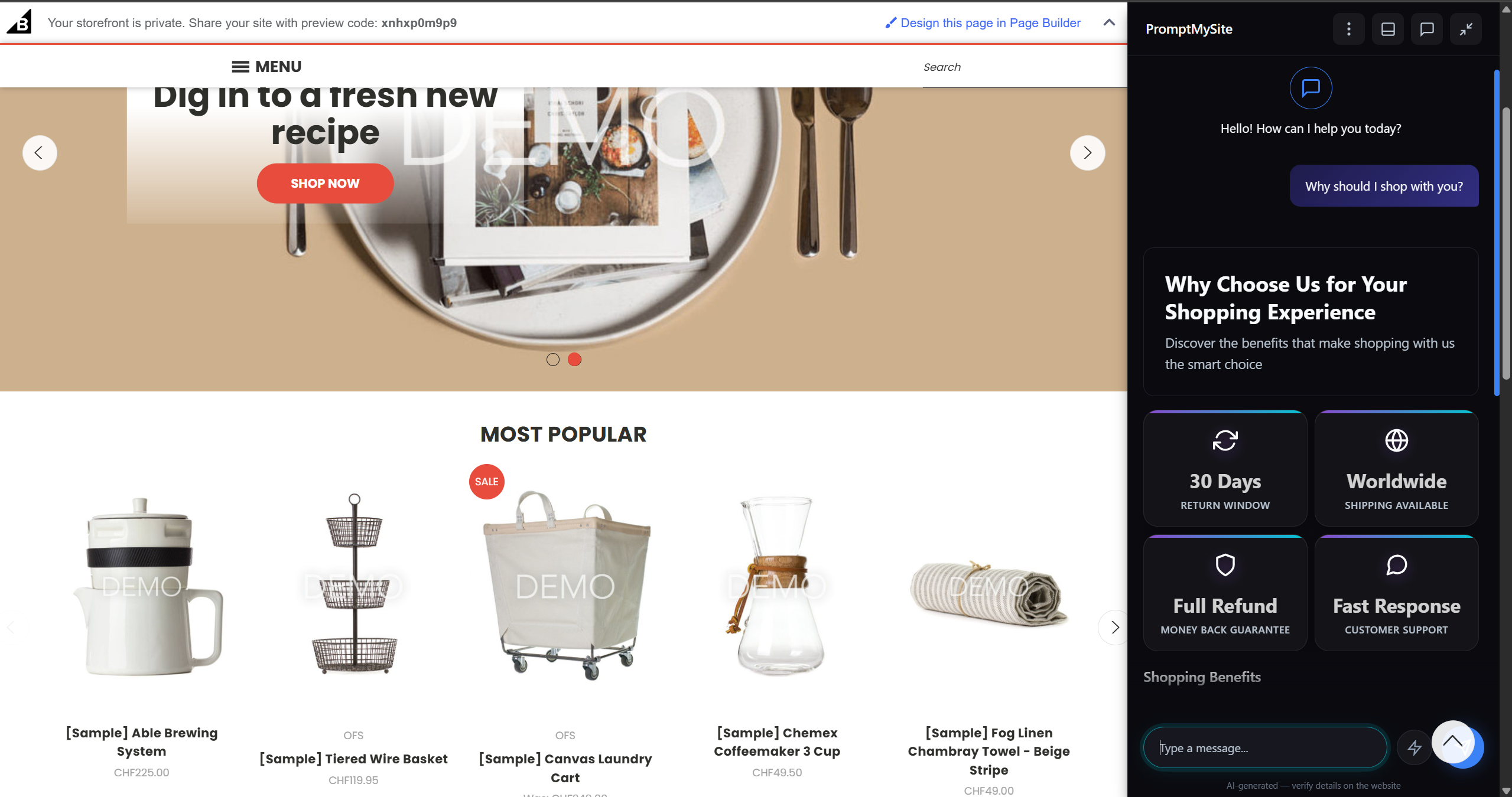 PromptMySite gallery image